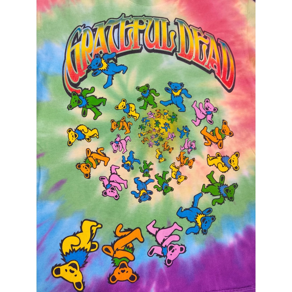 Grateful Dead Dancing Bears Rainbow Tie Dye Graphic T-Shirt Mens Medium 2016 - Picture 2 of 8